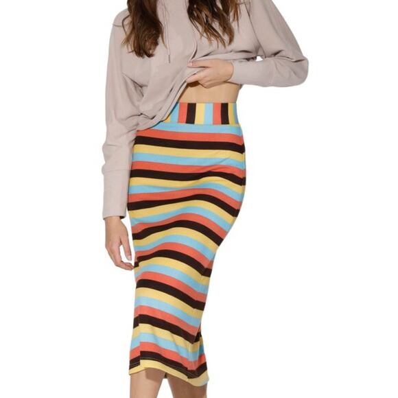 Walter Baker Colorful Knitted Striped Midi Skirt Size XS - Picture 1 of 8